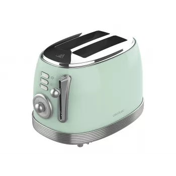 Cecotec Tostadora Toast&Taste 800 Vintage 850 W 2 ranuras Acero inoxidable Verde claro