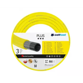 Cellfast PLUS manguera de jardín 3/4 pulgadas 25 m - PVC flexible, reforzada, resistente a UV y algas