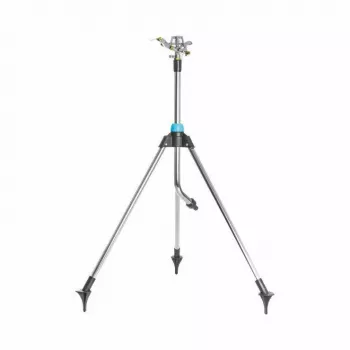 CELLFAST Aspersor de impulso sobre trípode con sector de pulverización ajustable 20°-360°, alcance hasta 450 m², altura 55-90 cm, conexión de 3/4