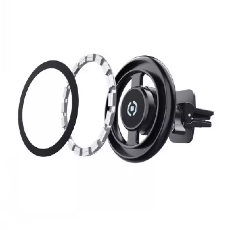 CELLY GHOSTMAGPRO Soporte para móvil MagSafe – Soporte magnético para rejilla de ventilación, rotación 360°, negro (GHOSTMAGPROBK)