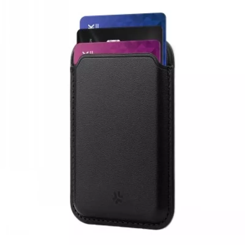 CELLY MAGWALLETBK Cartera magnética MagSafe con bloqueo RFID, negra
