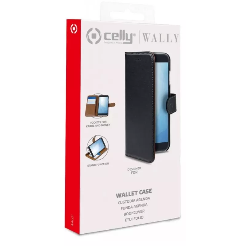CELLY WALLY Funda cartera para Samsung Galaxy A26 5G, negro