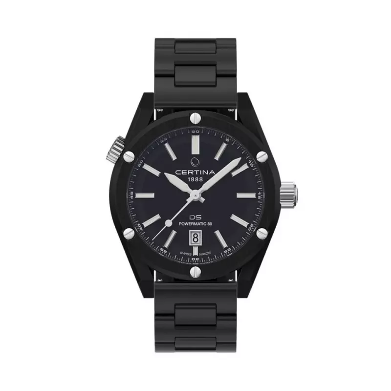 CERTINA DS Action Diver Automatic 43mm esfera negra correa NATO reloj para hombre C041407390510