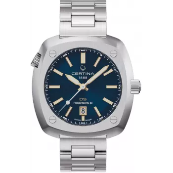 CERTINA DS Action Diver Automático reloj hombre 43mm esfera azul acero inoxidable correa Milanese C041407190410