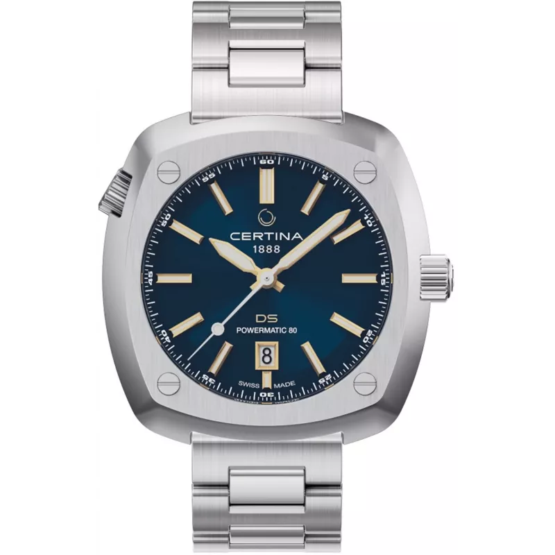 CERTINA DS Action Diver reloj de hombre automático 43mm esfera azul brazalete de malla milanesa de acero inoxidable C041407190410