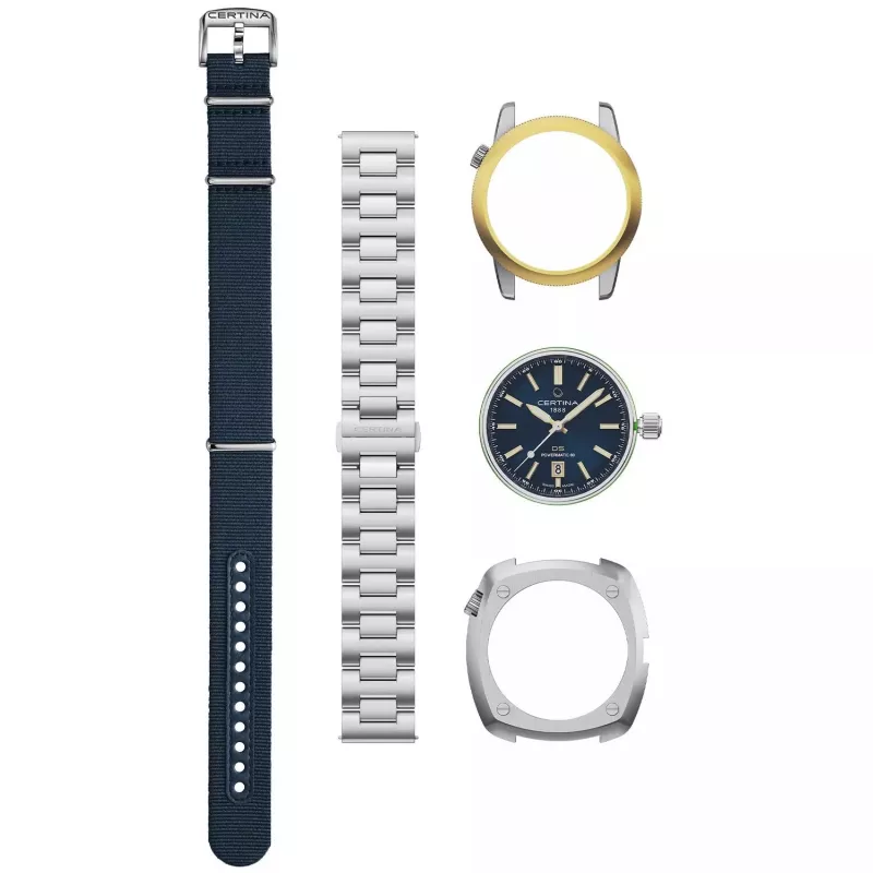 CERTINA DS Action Diver reloj de hombre automático 43mm esfera azul brazalete de malla milanesa de acero inoxidable C041407190410