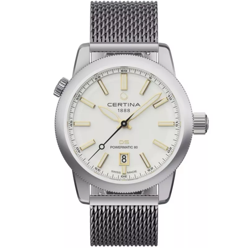 CERTINA DS Action Diver reloj de hombre automático 43mm esfera plateada correa NATO gris C041407190310