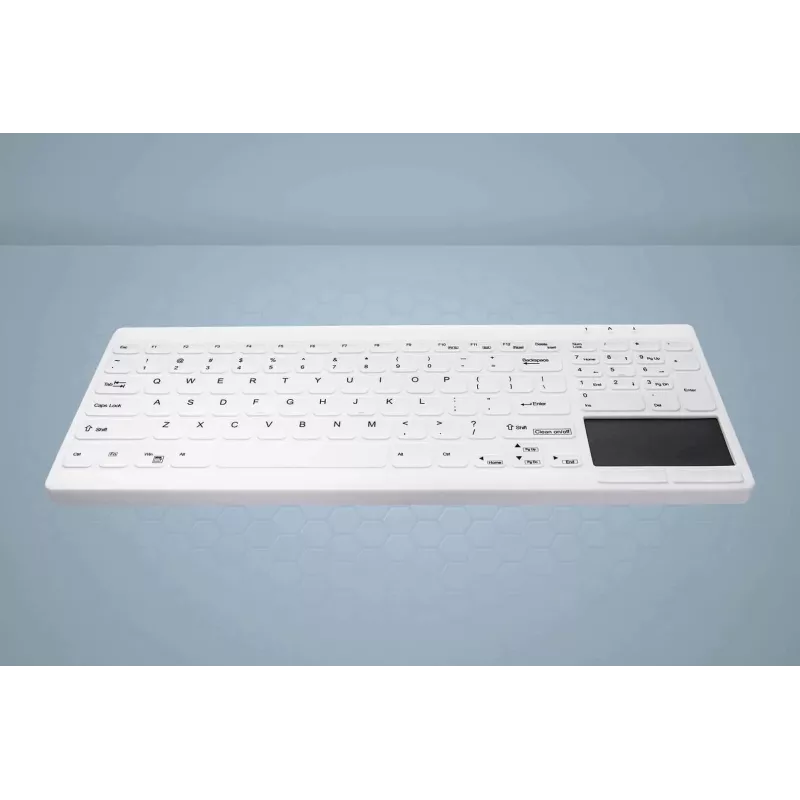 CHERRY Active Key MedicalKey AK-C7412 Teclado USB con cable distribución alemana QWERTZ Blanco Desinfectable IP68