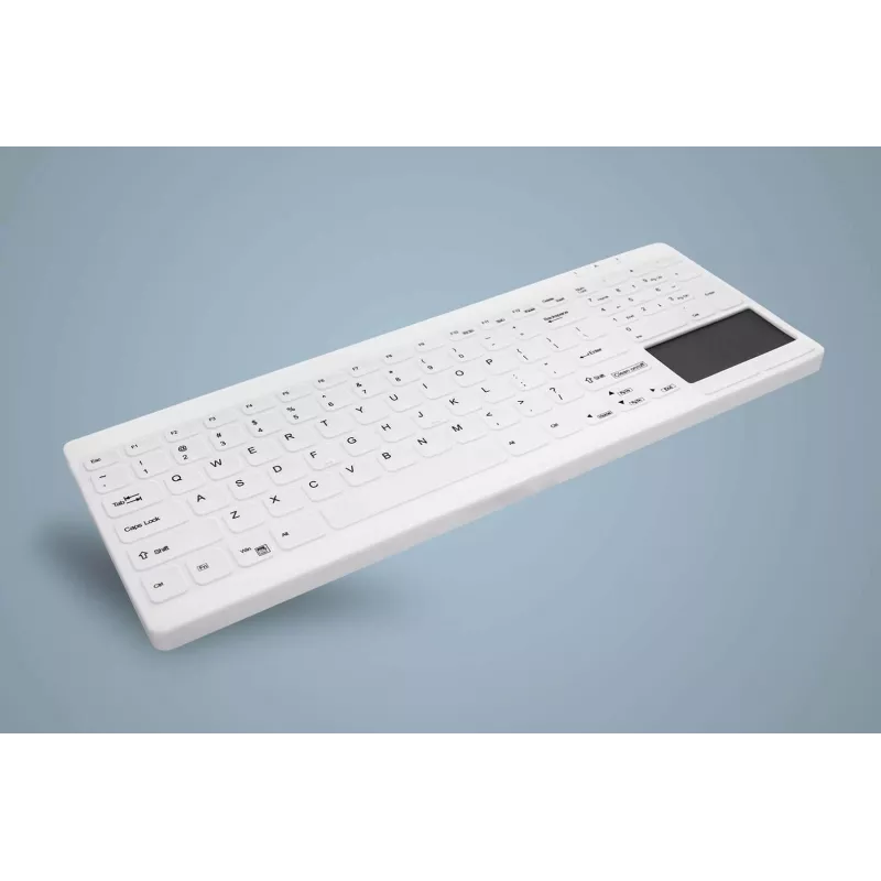 CHERRY Active Key MedicalKey AK-C7412 Teclado USB con cable distribución alemana QWERTZ Blanco Desinfectable IP68