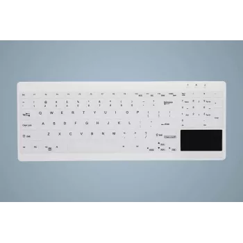 CHERRY Active Key MedicalKey AK-C7412 Teclado USB con cable distribución alemana QWERTZ Blanco Desinfectable IP68
