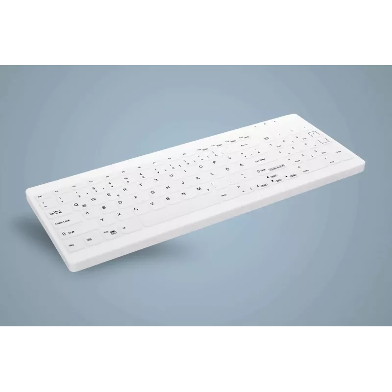 CHERRY Contour Active Key QuickClean AK-C7012 Teclado con cable, Negro, QWERTY, USB, CHERRY SX Scissor Technology, 105 teclas, diseño Slim, superficie desinfectable