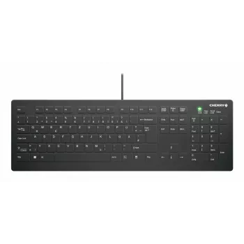 CHERRY Contour Design Active Key AK-C8112 Teclado USB con cable de tamaño completo, Scissor Switch, distribución QWERTZ, Negro