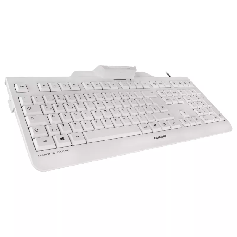 Cherry KC 1000 SC teclado USB con cable con lector de tarjetas inteligentes - distribución US/internacional, negro