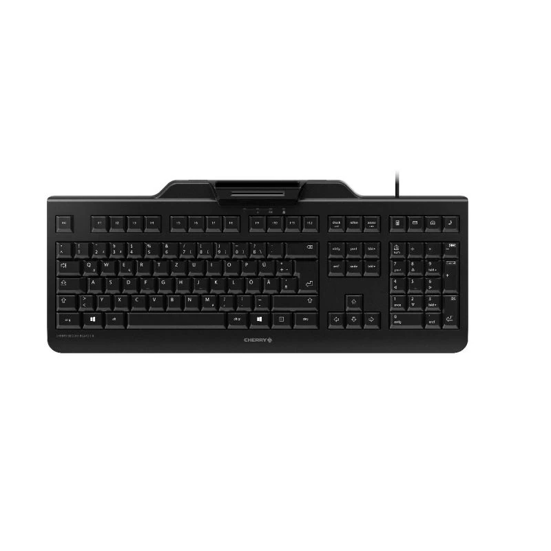 Cherry SECURE BOARD 1.0 teclado con cable con lector NFC, distribución UK, negro
