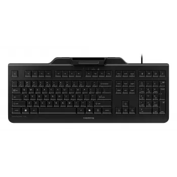 CHERRY SMART BOARD 1150 Teclado con cable con lector de tarjetas inteligentes integrado, USB, QWERTY, Negro JK-A1150EU-2