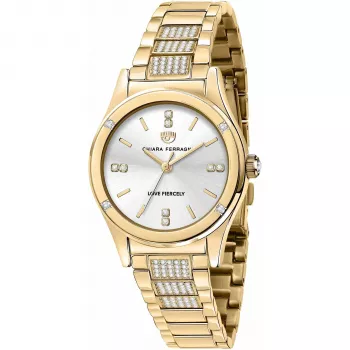 Chiara Ferragni Reloj de mujer de cuarzo analógico R1953102506 32 mm plata acero inoxidable correa milanesa