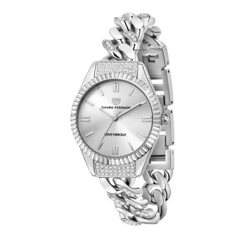 Chiara Ferragni Reloj de mujer R1953104502 de cuarzo analógico 34 mm plata acero inoxidable correa milanesa