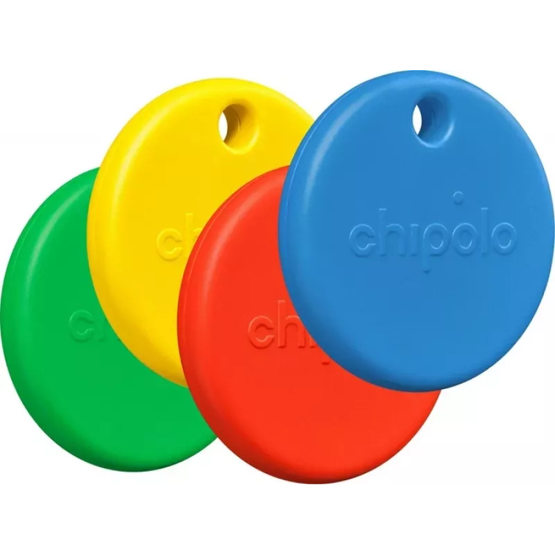 Chipolo POP Pack de 4 localizadores para Apple Find My (Rojo, Azul, Amarillo, Verde)