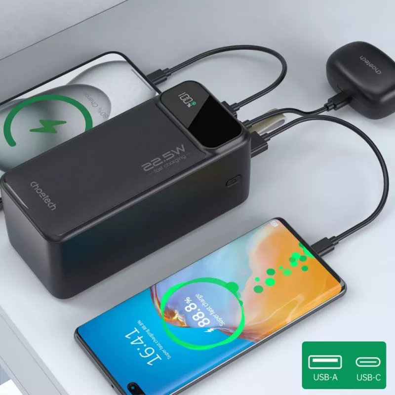 CHOETECH B732 Power Bank 50000 mAh 22.5W PD & QC - Negro
