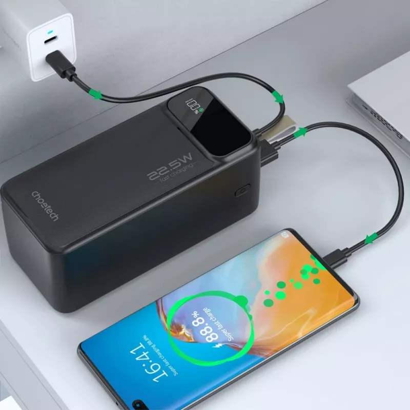 CHOETECH B732 Power Bank 50000 mAh 22.5W PD & QC - Negro