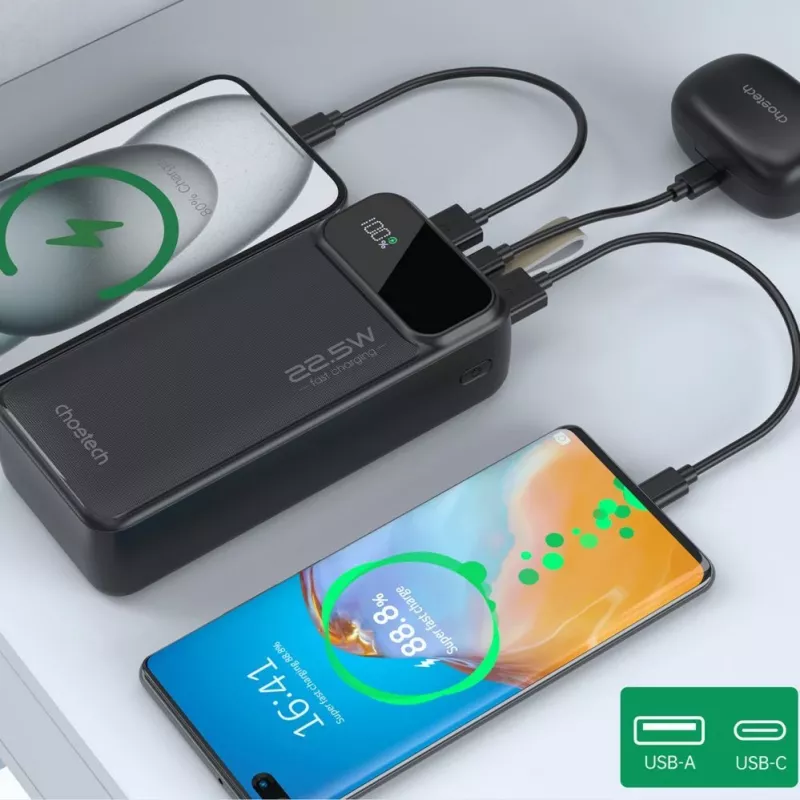CHOETECH Power Bank 30000 mAh Negro