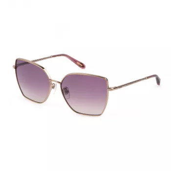 Chopard gafas de sol Cat-Eye para mujer SCHF76V59A39V montura metálica dorada lentes degradadas marrones 59mm