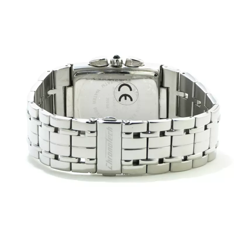 Reloj unisex CHRONOTECH CT7018B-05M analógico 28 mm acero inoxidable plateado