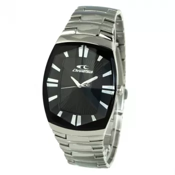 CHRONOTECH CT7065M-02M Reloj de hombre Analógico Cuarzo 36mm Acero inoxidable Esfera negra Correa plateada