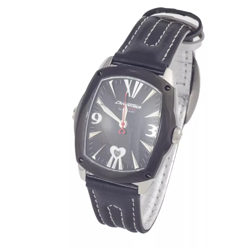 CHRONOTECH CT7696L-12 Prisma Reloj de cuarzo unisex 34 mm esfera blanca correa de piel blanca