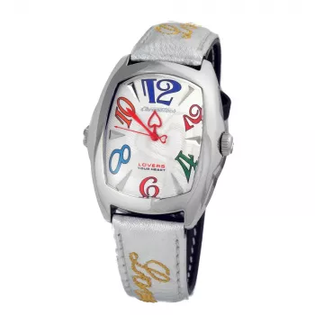 CHRONOTECH CT7696L-12 Prisma Reloj de cuarzo unisex 34 mm esfera blanca correa de piel blanca