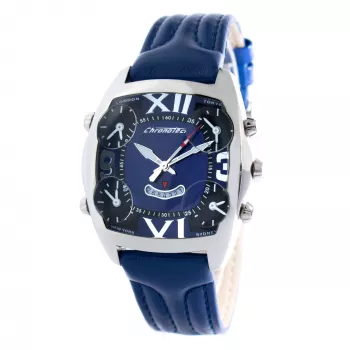 CHRONOTECH MAN CT7677M-03 45mm cronógrafo analógico de cuarzo con esfera negra y correa de piel