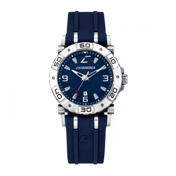 CHRONOTECH Reloj de hombre RW0039 39mm Acero inoxidable Analógico Cuarzo Esfera negra Correa de piel