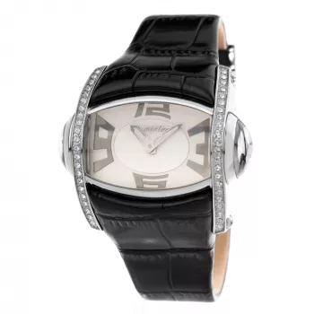 CHRONOTECH Woman CT7681M-30S Reloj de pulsera analógico de cuarzo 48mm esfera negra correa de piel