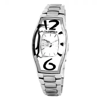 Reloj de mujer CHRONOTECH CT7932L-52M cuarzo analógico 28 mm correa de malla de acero inoxidable plateado
