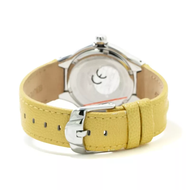 CHRONOTECH Woman CT7980L-05S Reloj analógico de cuarzo 37mm esfera blanca correa de piel blanca
