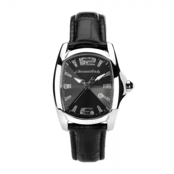 CHRONOTECH Reloj de mujer de cuarzo analógico CT7107L02 - Caja de acero inoxidable de 30mm, esfera blanca, correa de piel blanca
