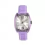 Chronotech Reloj de mujer RW0003 Reloj analógico de cuarzo 30mm Caja de acero inoxidable Esfera blanca Correa de piel negra