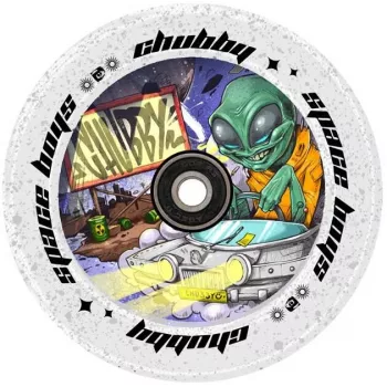 Chubby SpaceBoys morado-negro brillo rueda de scooter 110mm
