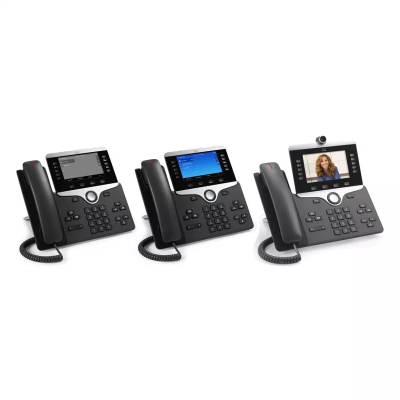 Cisco Teléfono IP 8851 – Teléfono de sobremesa VoIP Charcoal con SIP, Gigabit Ethernet, Bluetooth y PoE