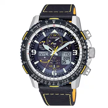 CITIZEN Eco-Drive Atomic Timekeeping Watch JY8078-01L 45mm esfera azul correa de piel