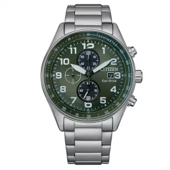 CITIZEN Eco-Drive Reloj cronógrafo CA0770-72X 43mm acero inoxidable esfera verde hombre