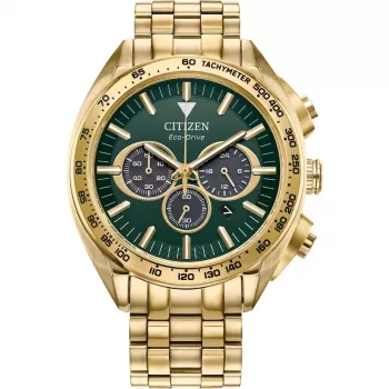 CITIZEN Eco-Drive reloj cronógrafo CA4542-59X 43mm acero inoxidable esfera verde