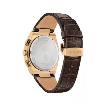 CITIZEN Eco-Drive Cronógrafo reloj CA4583-01E 43mm piel marrón