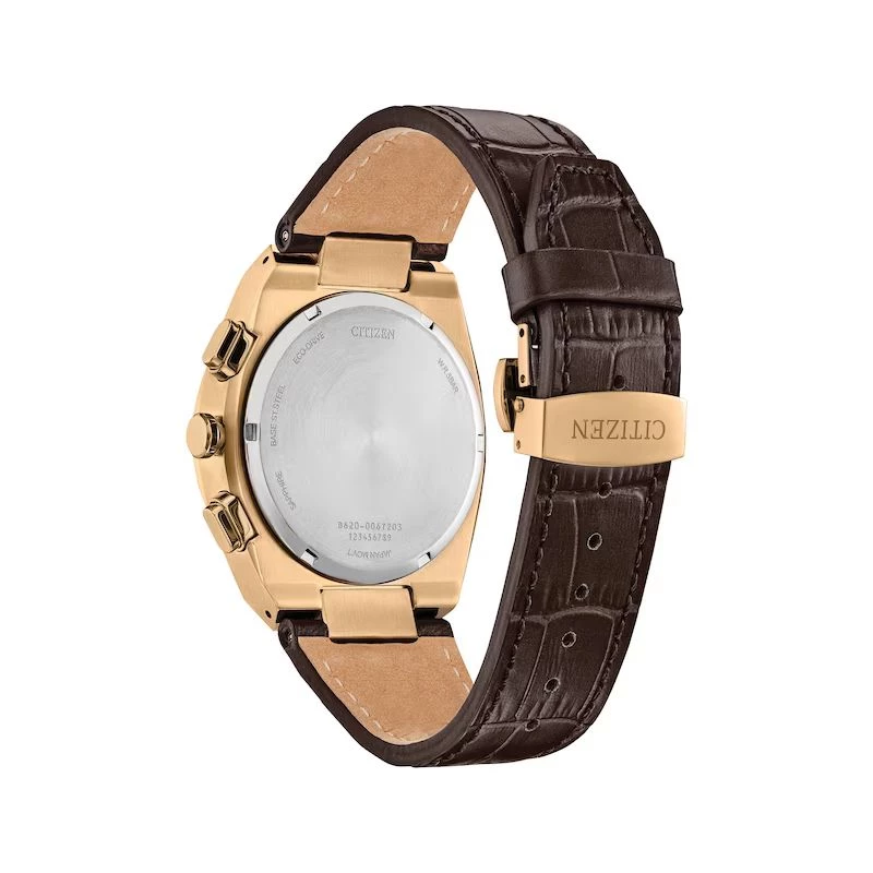 CITIZEN Eco-Drive Cronógrafo reloj CA4583-01E 43mm piel marrón