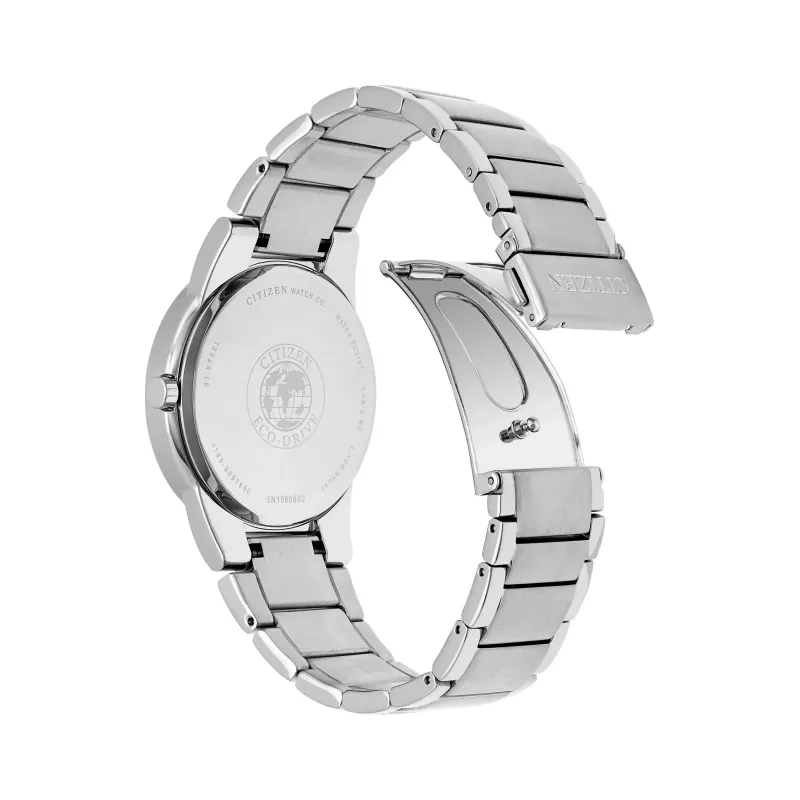 CITIZEN Reloj Eco-Drive para hombre AU1060-51G 40mm Acero inoxidable esfera negra
