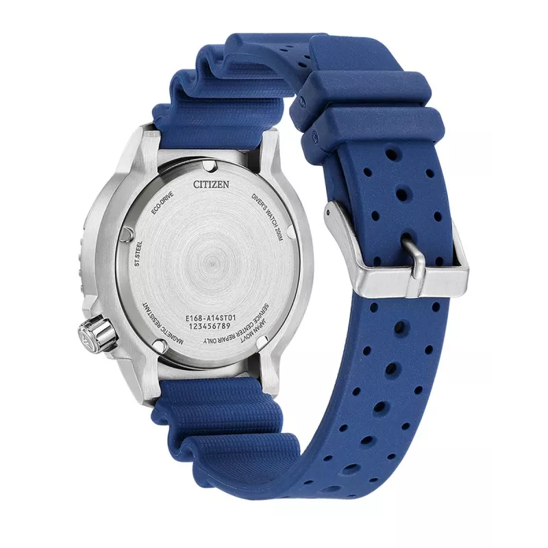 CITIZEN Promaster Diver Eco-Drive reloj de hombre BN0168-06L 44mm esfera azul correa de poliuretano azul
