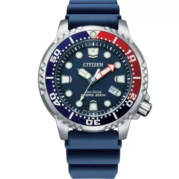 CITIZEN Promaster Diver Eco-Drive Reloj de hombre BN0168-06L 44mm esfera azul correa de poliuretano azul