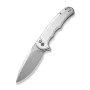 CIVIVI Button Lock Praxis Navaja plegable, mango de aluminio plateado, hoja 14C28N