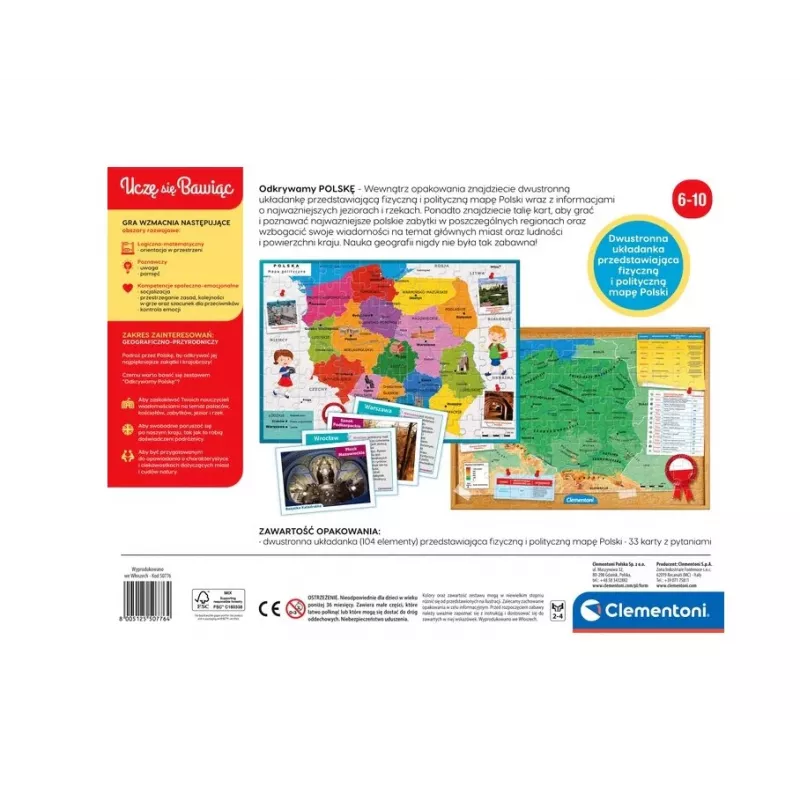 Clementoni Juego educativo Descubre Polonia Aprender jugando idioma polaco 50776