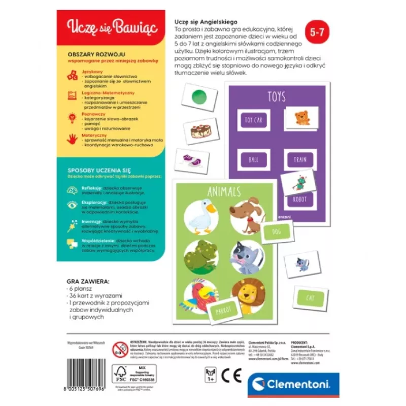 Clementoni juego educativo I'm Learning English aprender inglés jugando idioma polaco 28350